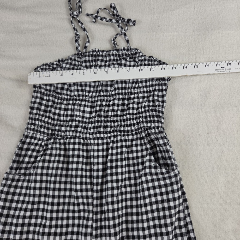 Black & White Gingham Checked Smocked Top Jumpsuit Size XS - Picture 4 of 8